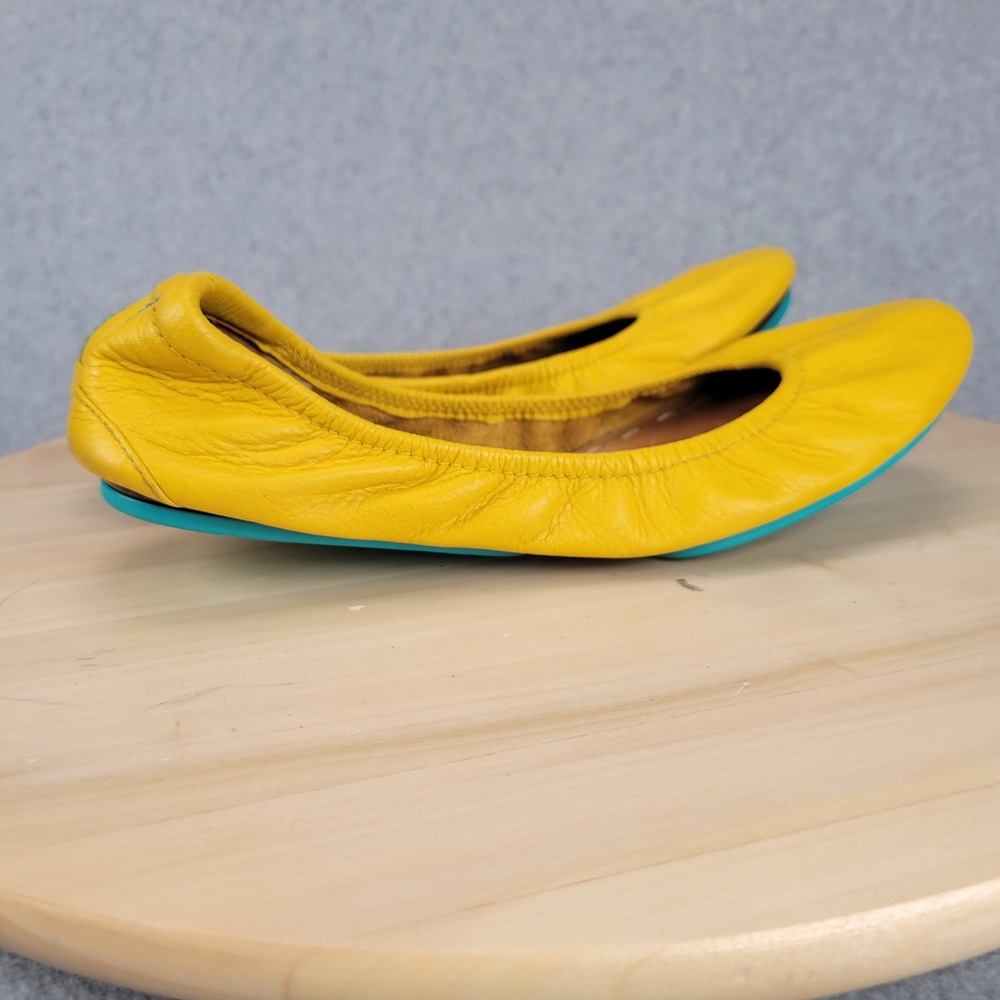 Tieks Ballet Flats Women 8 Canary Yellow Leather Foldable Split Sole Classic - Picture 5 of 12